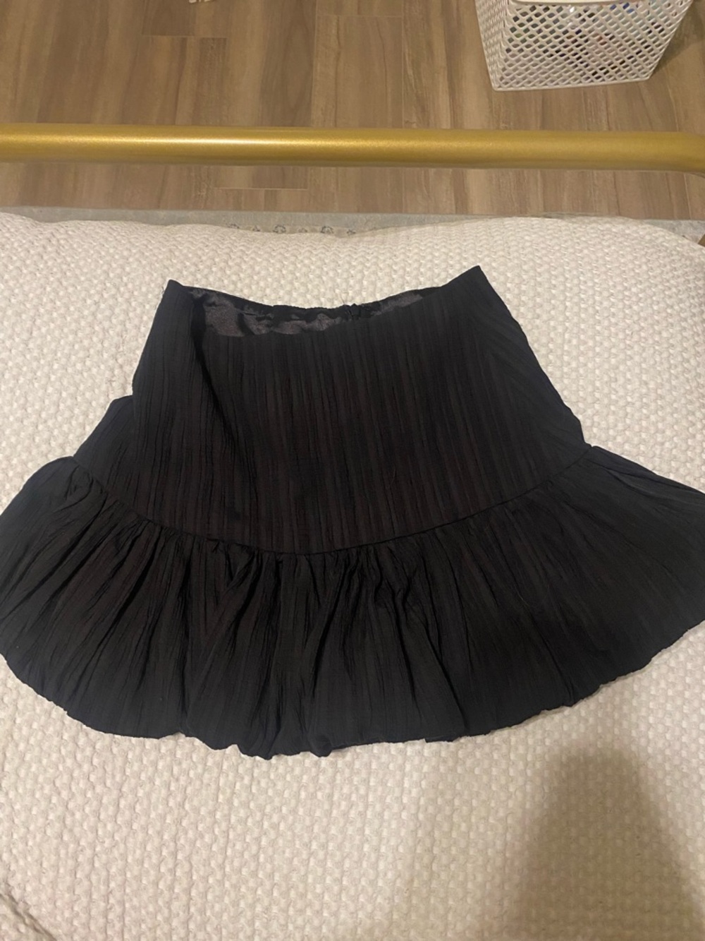 DO+BE Black Pleated Ruffle Mini Skirt